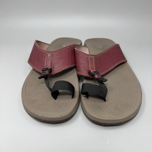 Chaco Mens Playa Pro Thong Loop Sandals Size 9 Cranberry Leather J106615 main image 5
